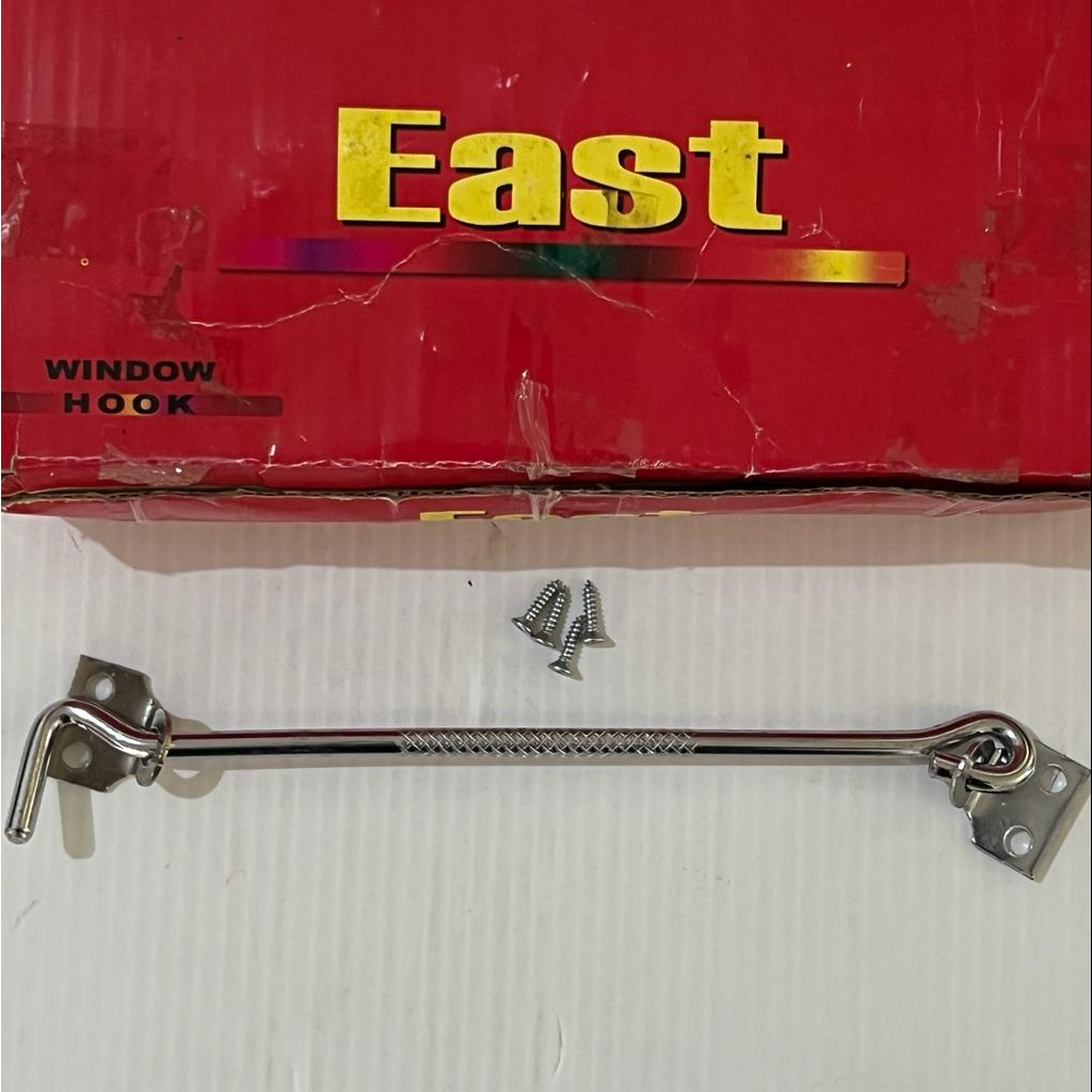 [24PCS] Hak Angin Penahan Jendela Chrome Tebal Bulat Kotak EAST 8 Inch