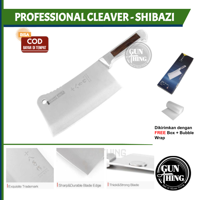 Pisau Dapur Cleaver SHIBAZI Original - Pisau Daging Professional