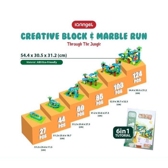 Mainan Edukasi - IQ Angel Creative Block Through The Jungle IQ1029 - Mainan Block Anak