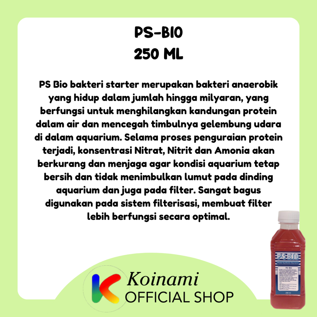 PS-BIO 250 mili / BACKTERI STARTER / PENUMBUH BAKTERI STARTER KOLAM IKAN / PEMBERSIH KOLAM  AQUARIUM