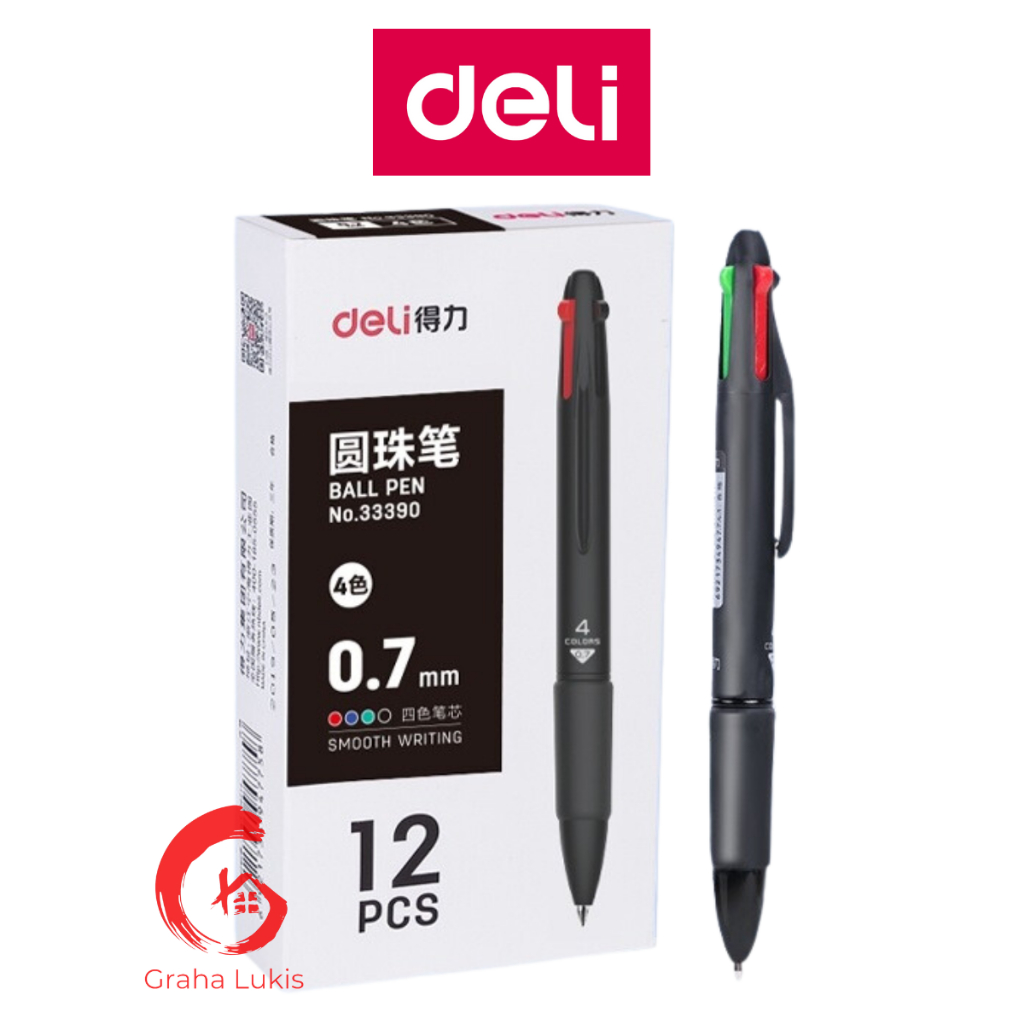 Deli Ballpoint 4 Warna 0.7mm Multi Fungsi