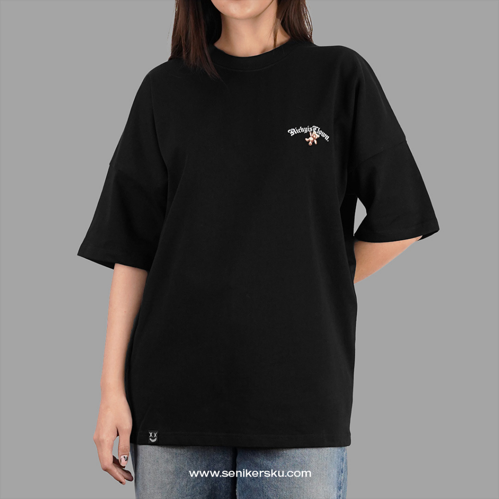 RIC Ricky is Clown Back Print Hanging Bear Black Tee