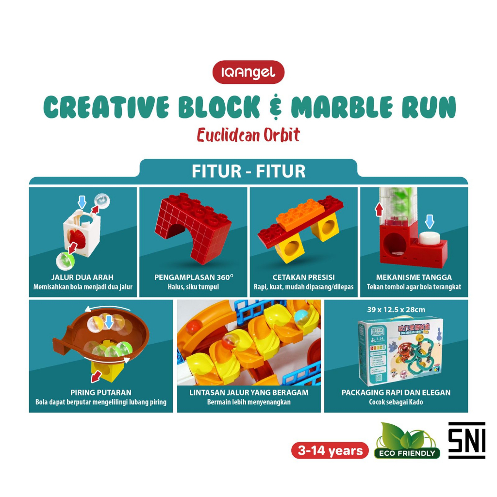 Mainan Edukasi - IQ Angel Creative Block Eucliden Orbit IQ1020 - Mainan Block Anak