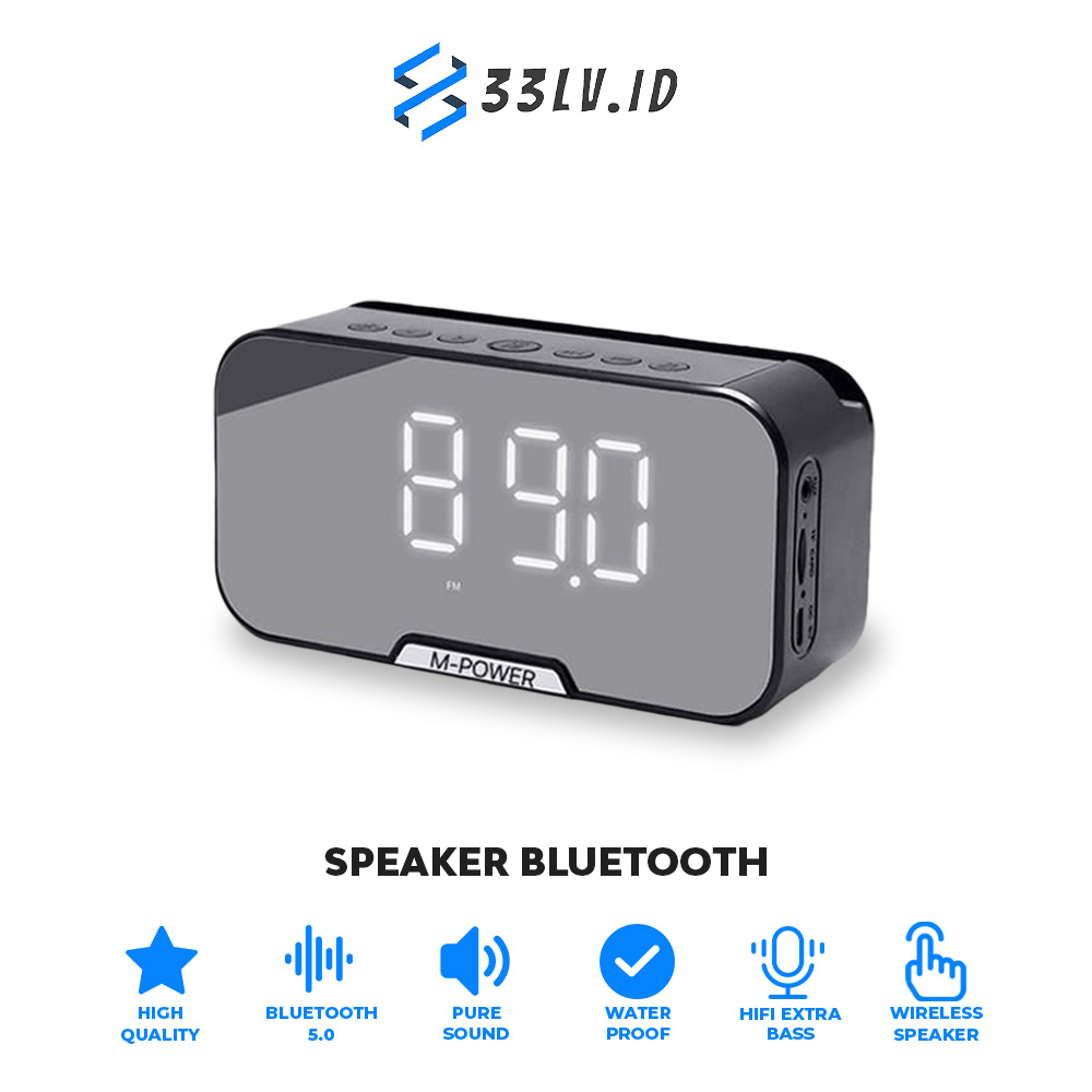 【33LV.ID】Speaker jam bluethooth portable Led display alarm BG-S7