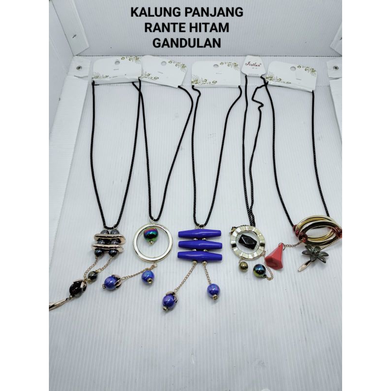 Kalung Motif/Kalung Rantai hitam/Kalung gandulan harga/pcs