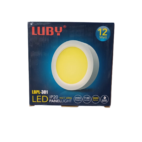 LUBY LED DOWNLIGHT BULAT 12W KUNING 3000K