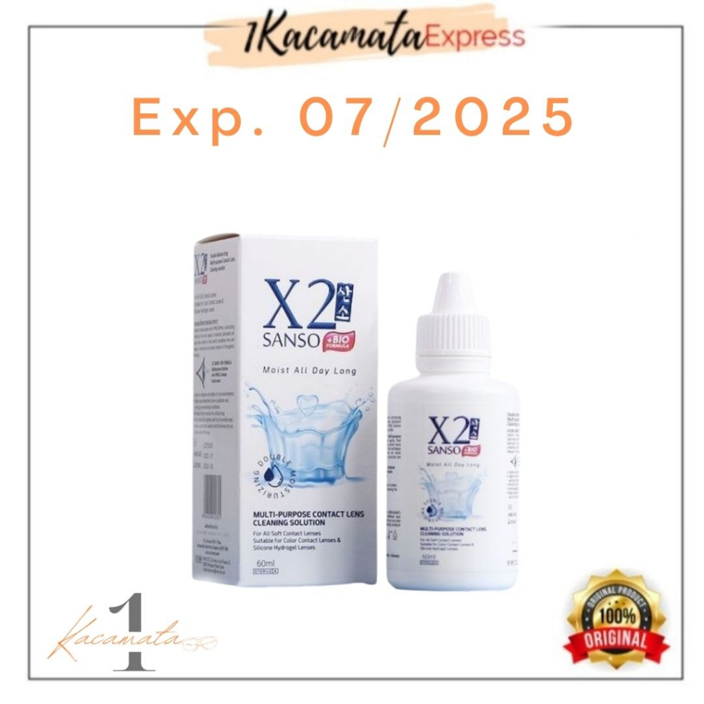 AIR PEMBERSIH X2 SANSO + BIO FORMULA MOIST 60ML CAIRAN SOFTLENS