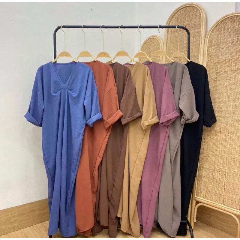 kaftan crinkle airflow | gamis kaftan crinkle airflow | kaftan baju lebaran