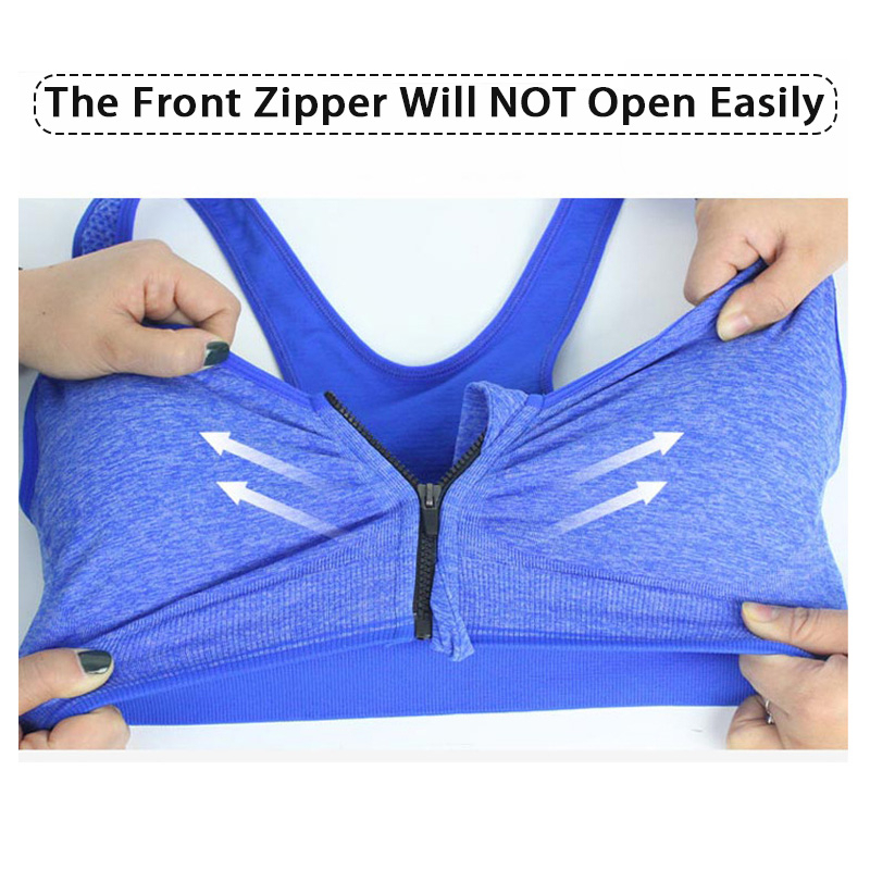 BH Olahraga Push Up Gym Bra Resleting Depan Dengan Bantalan Dada Fitness Zumba Senam Bra 2023