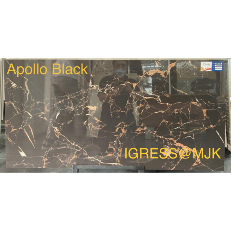 Granit 60x120 Kilap IGRESS Motif Hitam Corak