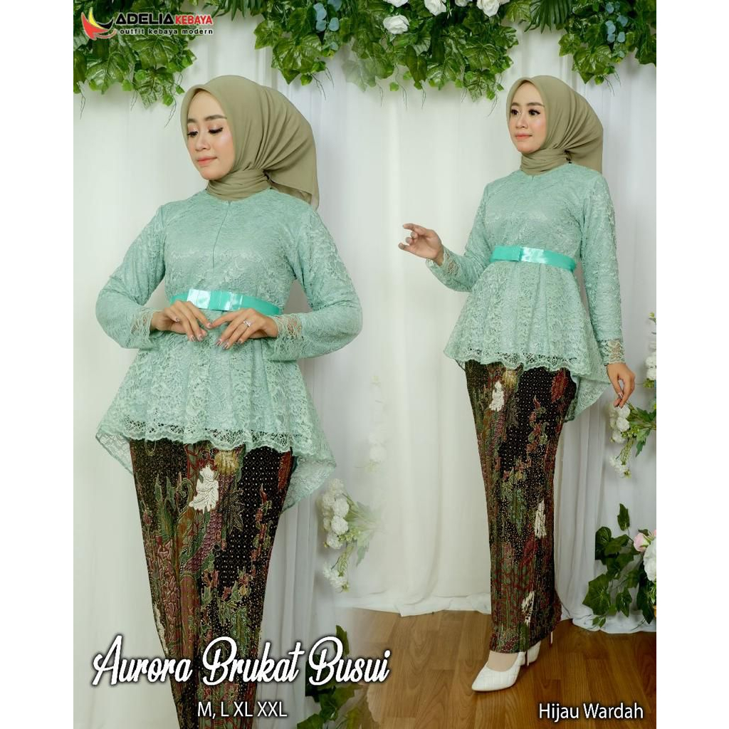 HN MODE - Setelan kebaya brukat aurora terbaru / kebaya modern