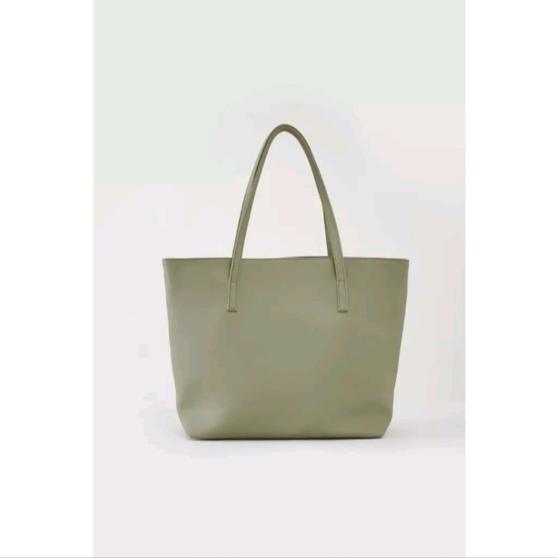 Tas Wanita Besar Ashley Zipper Sage Green Merche