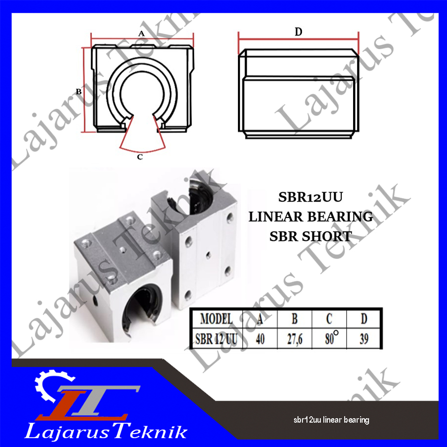 sbr12uu linear bearing