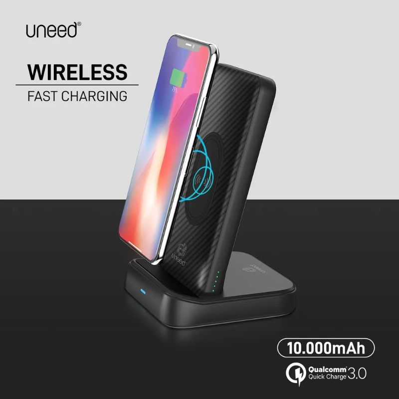UNEED QiBox K10 Wireless Charging Powerbank 10000 Mah + Docking