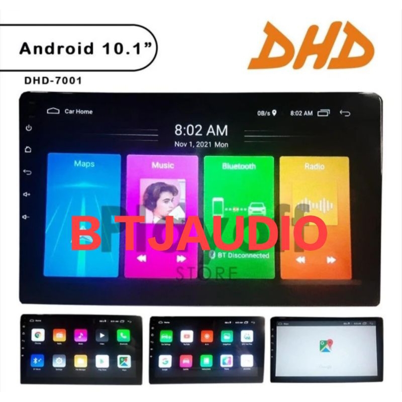 HEAD UNIT TAPE TV MOBIL DOUBLE DIN ANDROID DHD LAYAR UKURAN 10 INCH