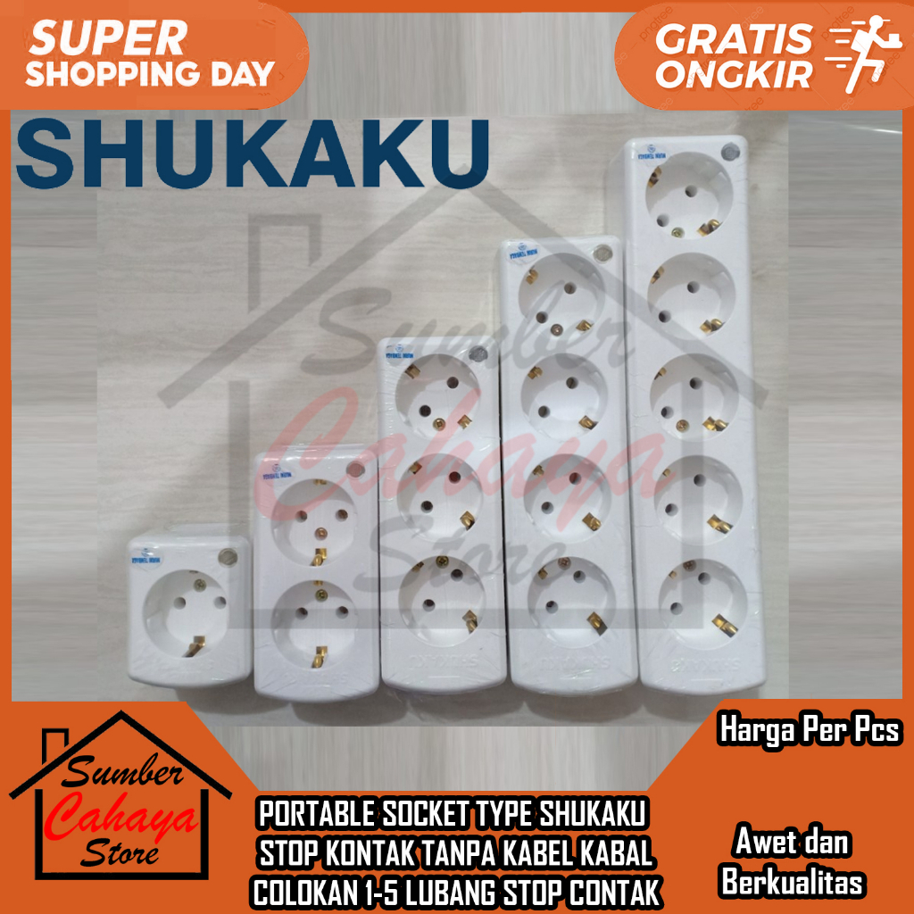 PORTABLE SOCKET TYPE SHUKAKU SKU 811 SKU 812 SKU 813 SKU 814 SKU 815 STOP KONTAK TANPA KABEL KABAL C