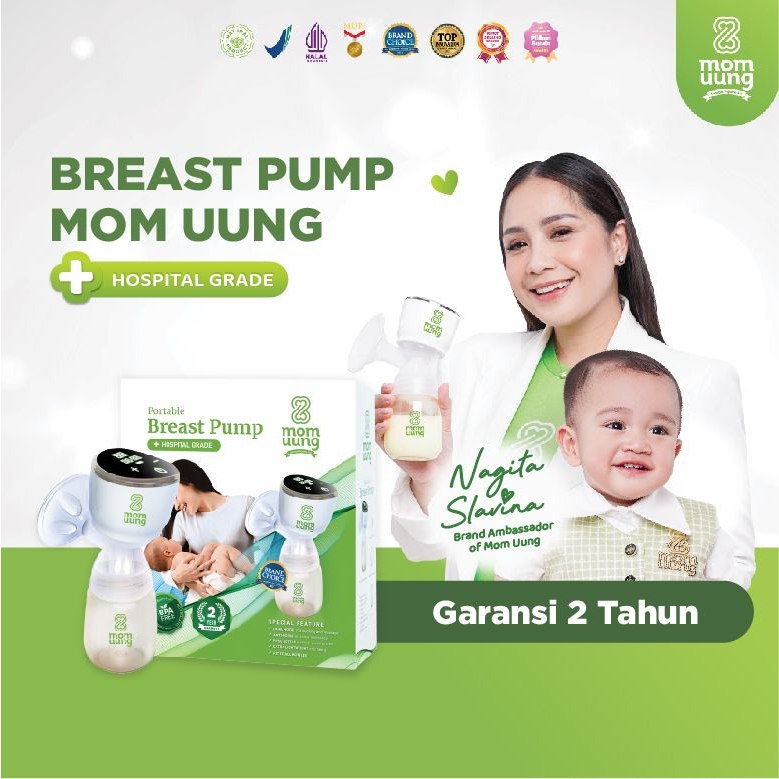 Mom Uung - BreastPump Electric - Pompa Asi Elektrik Portable Tanpa Kabel / Selang - Hospital Grade Breast Pump