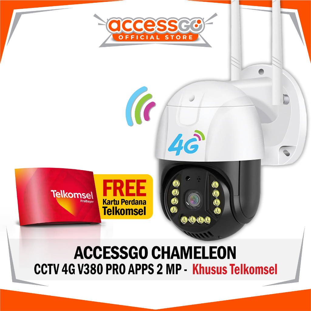 ACCESSGO CHAMELEON CCTV 4G V380 PRO APPS 2 MP - TELKOMSEL