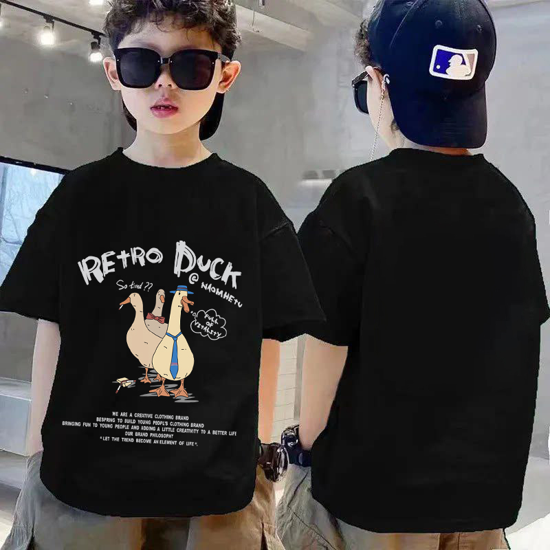 Amspro Kaos Katun24s Anak Kaos Oversize Anak Baju ana Kaos Anak Atasan Anak Retro duck