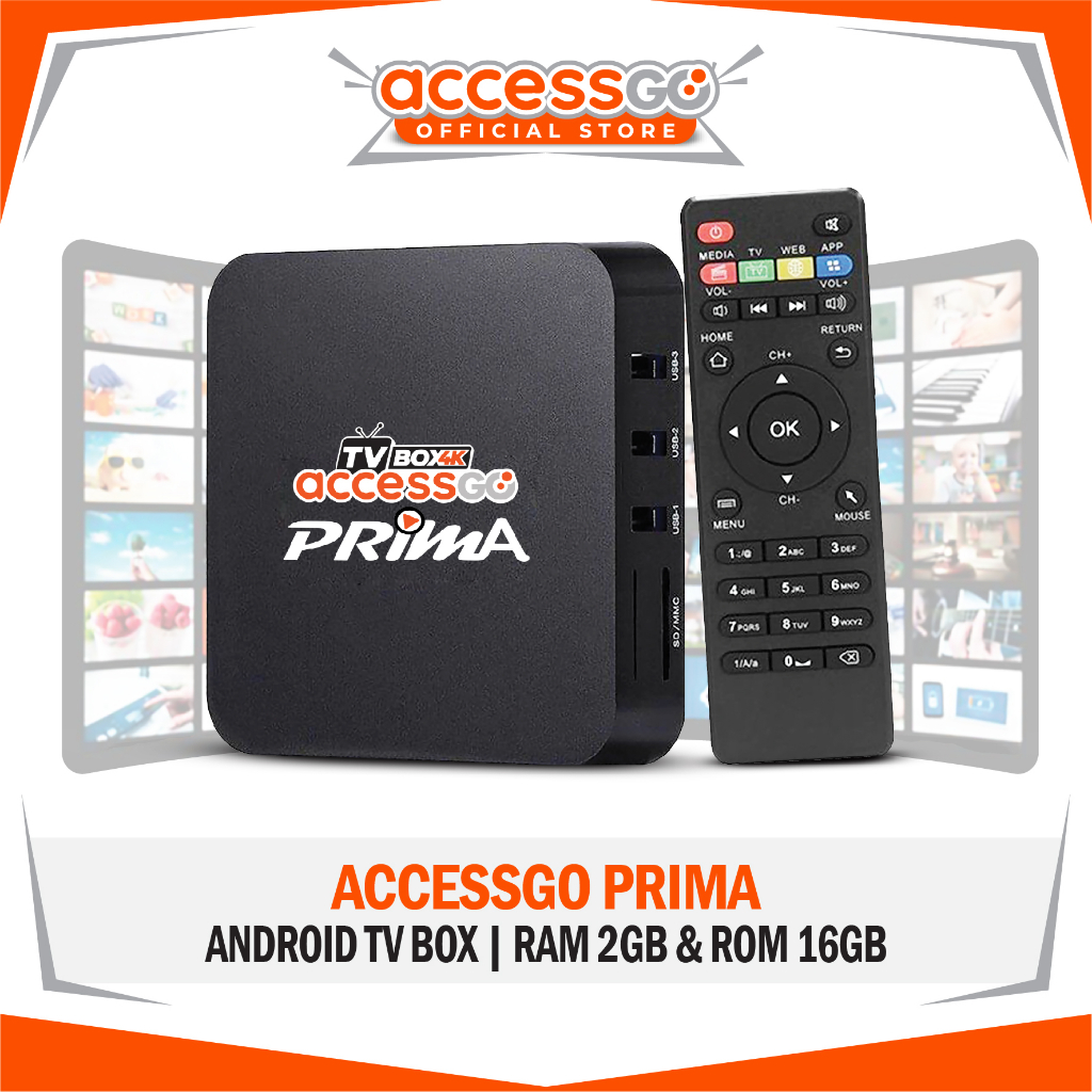 ANDROID TV BOX 4K ACCESSGO PRIMA RAM 2GB &amp; ROM 16GB