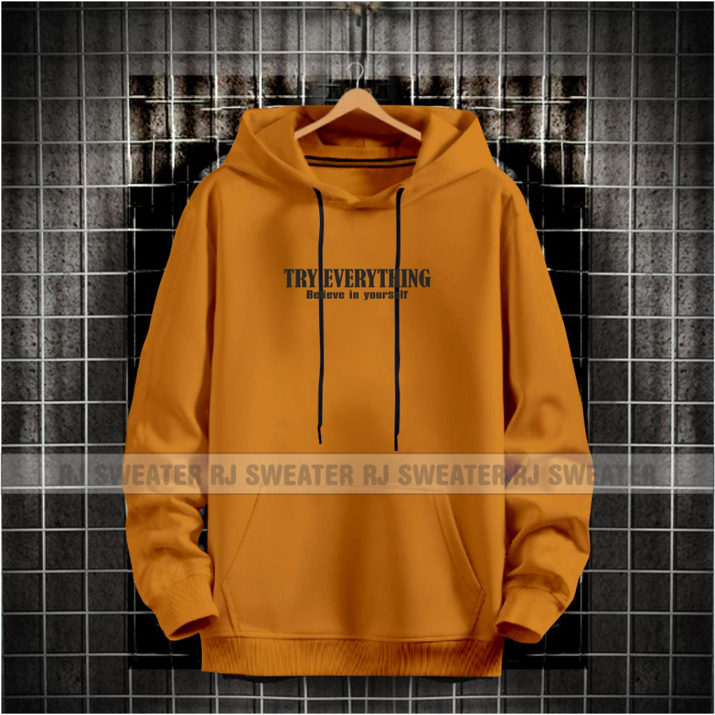 Sweater hoodie pria TRY EVERYTHING terbaru / hoodie pria kekinian kwalitas distro