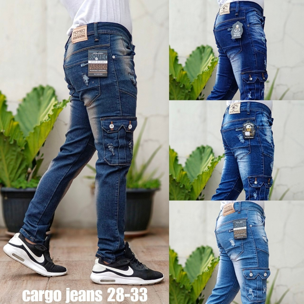 GEVAR Celana Jeans Cargo Panjang Pria Jeans Pria Premium