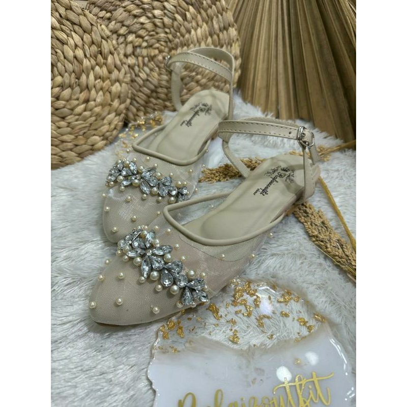 Flatshoes wedding pwsta cantik Mingka Cream