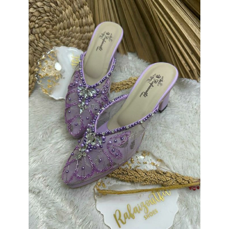 Sepatu wedding pesta Cantik Alena Lilac 7cm