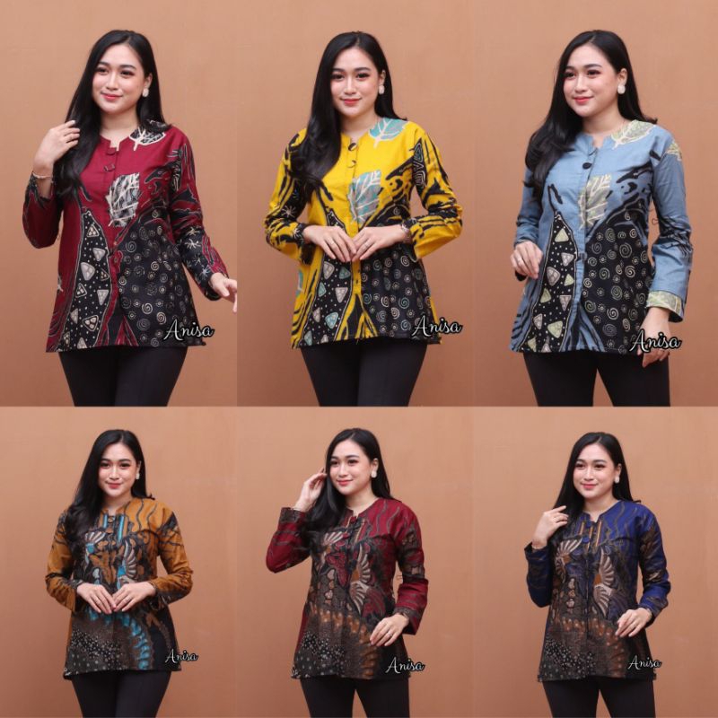 tey-17 Batik wanita ASJ SA HRB026 Kenongo Kemeja Tosca Pendek bubutan.store 2022