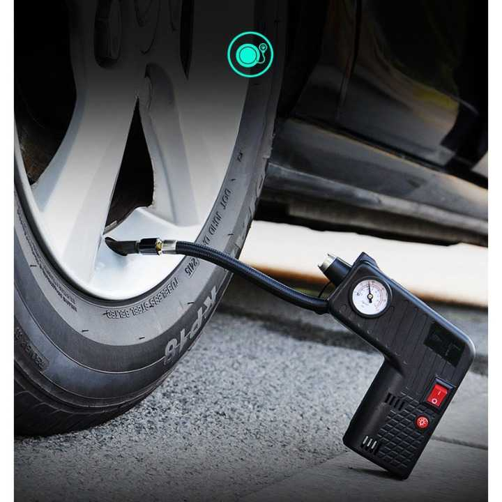 Pompa Angin Ban Mobil Handheld Air Compressor Inflator Fitur Indikator Pompa Elektrik Desain Genggam Berkualitas