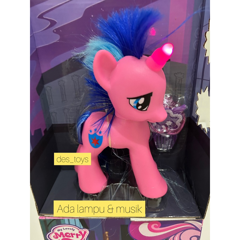 MAINAN ANAK KUDA PONI/LITTLE PONY ACTION FIGURE TOPPER KUE BISA NYALA DAN MUSIK