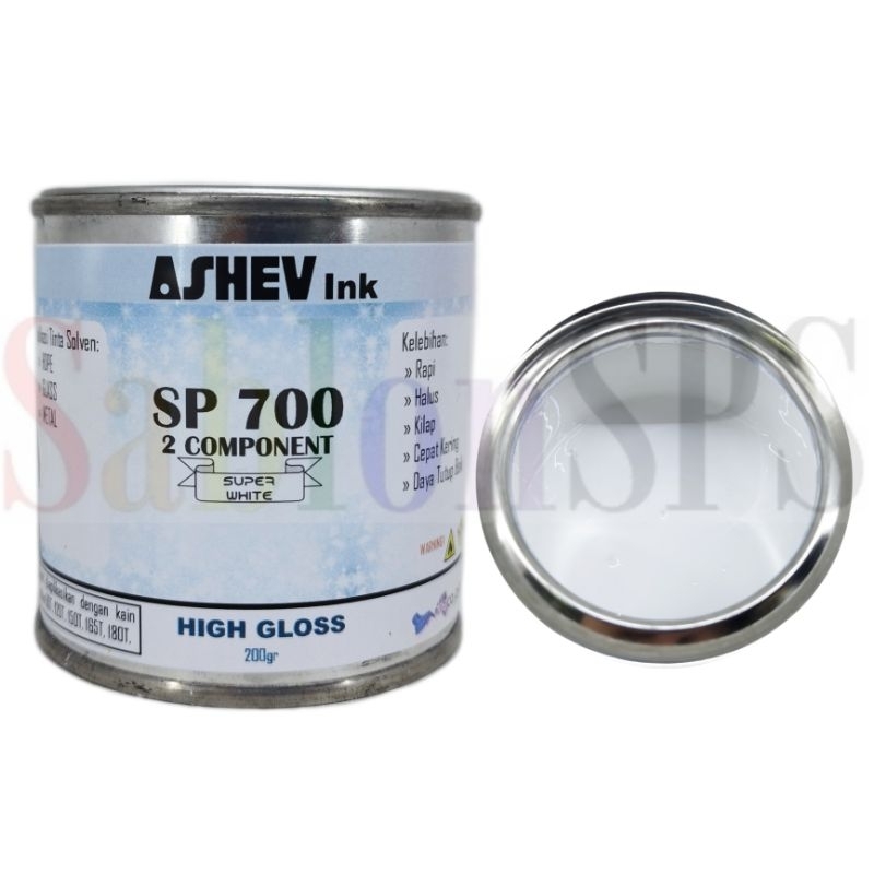 TINTA SABLON ASHEV 2 KOMPONEN WHITE 200GR SABLON KACA PE/PP ABS METAL 