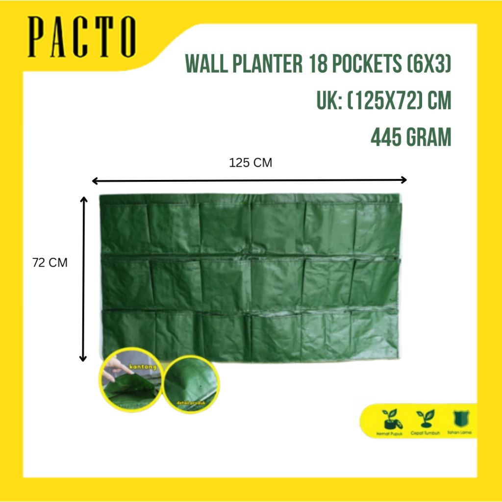 Wall Planter Bag 18 Kantong Pot Dinding Hijau Planter Bag Vertical
