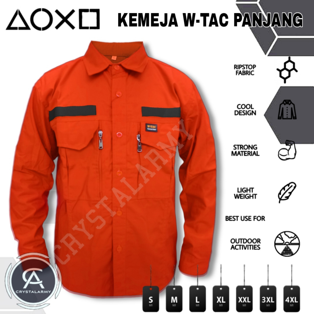 Kemeja Tactical W-TAC tangan Panjang Big Size/Baju Tactical/kemeja Lapangan PDL