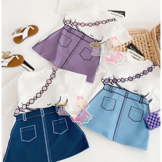 Rok kartun Rabbit // kaos Dress Anak 0-4th