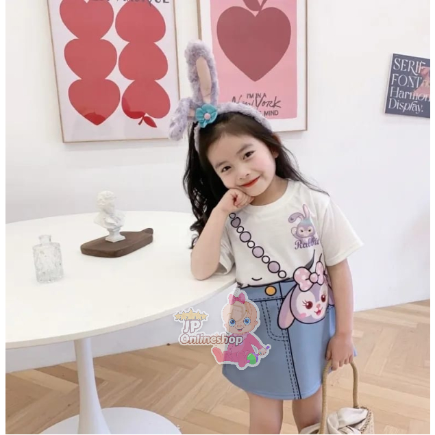 Rok kartun Rabbit // kaos Dress Anak 0-4th