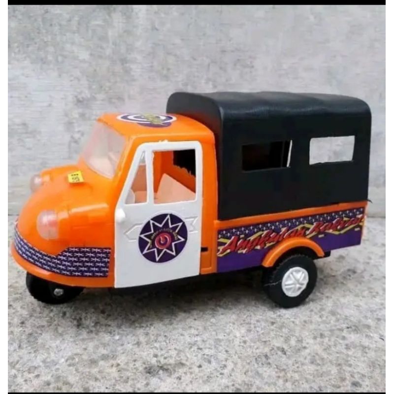 Mainan bemo antik - miniatur becak motor edukasi - anak edukatif