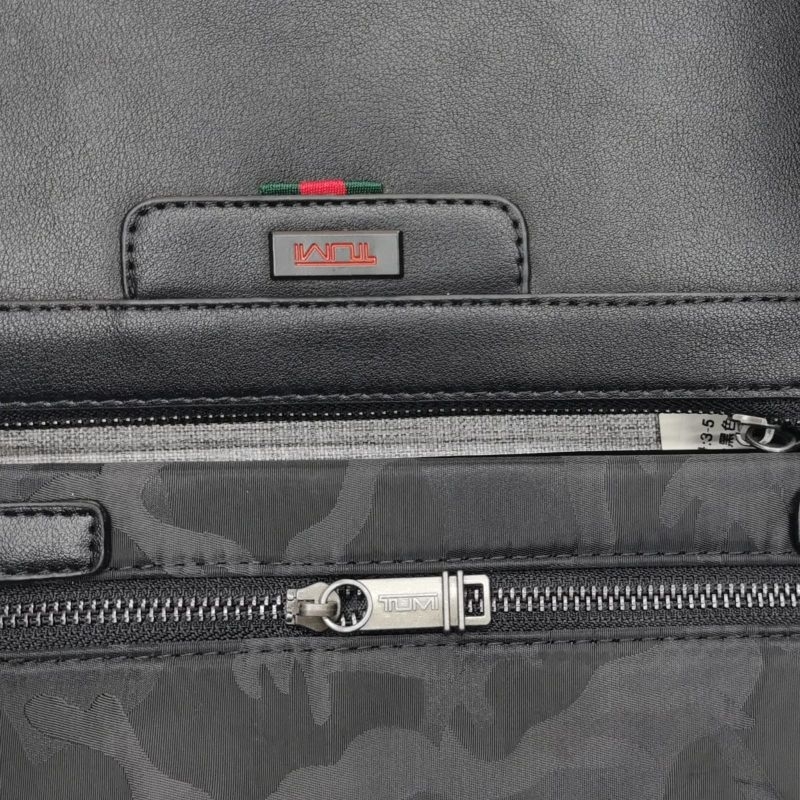 Tumi Handbag Leather Camo &amp; Black