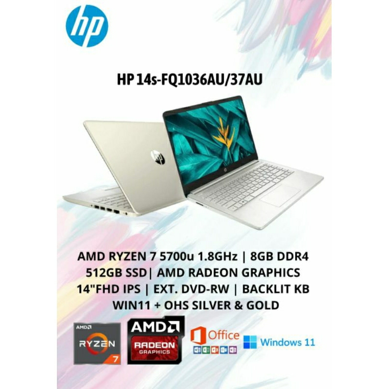 LAPTOP BARU HP 14s-FQ1036AU