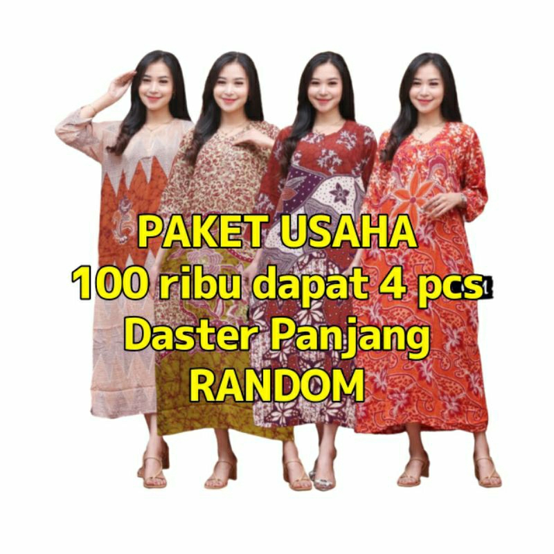 Paket usaha daster panjang busui bumil kancing depan