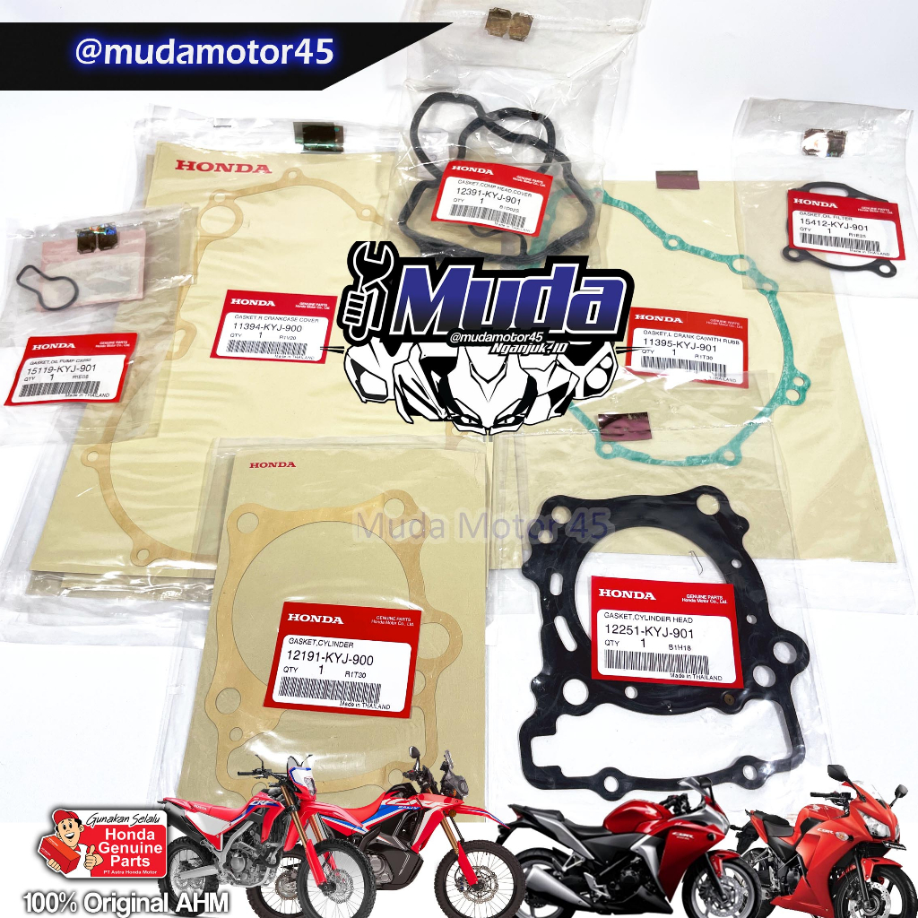 GASKET KIT SET CBR250R CBR CBU THAILAND K33 CRF 250 RALLY PER PAK PACKING PERPAK BLOK SILINDER KOPLI