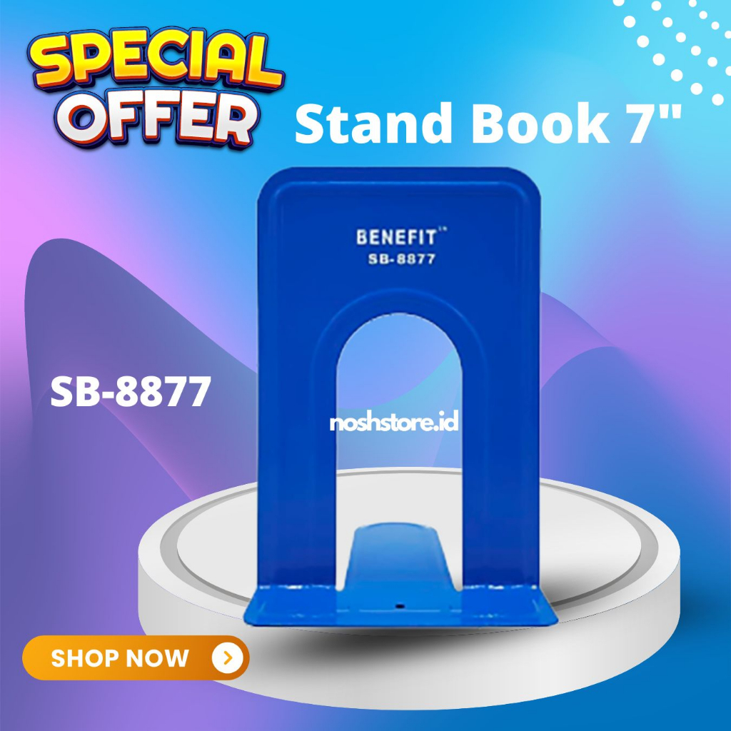 

SB-8877 7" PEMBATAS BUKU BESI BOOKEND BOOK HOLDER PENYANGGA SANDARAN BUKU MEJA 7 INCH