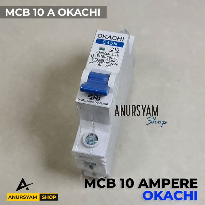 MCB 4A 6A 10A OKACHI Saklar Biru MCB 1P 10A OKACHI
