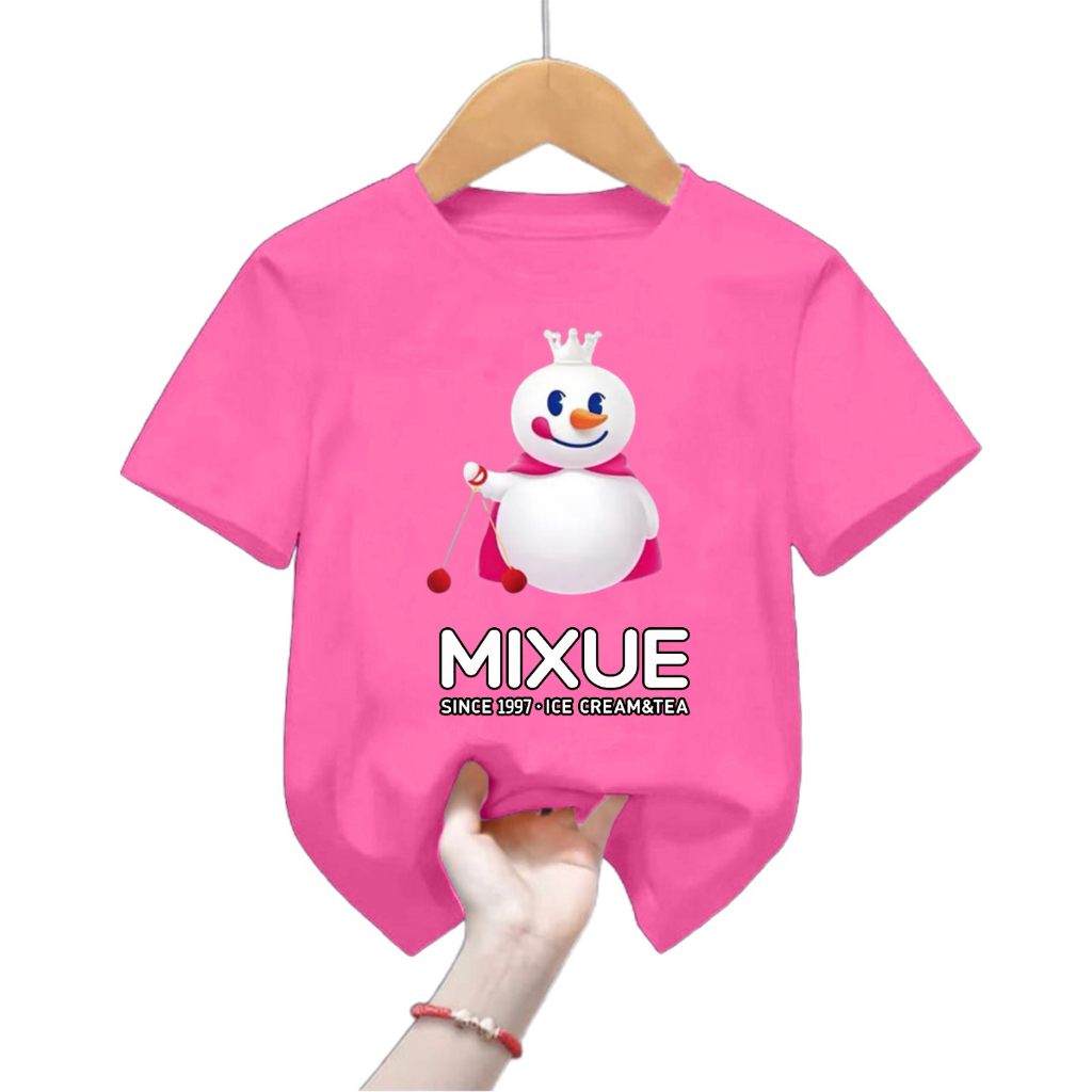 kaos mixue laki perempuan 3-12 tahun