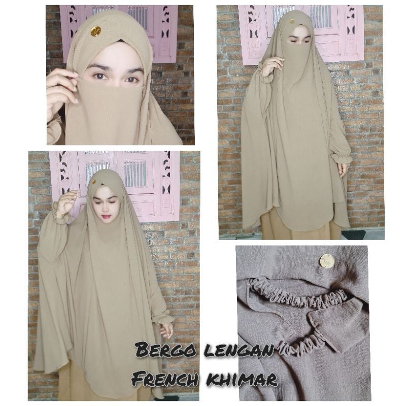 FRENCH KHIMAR LENGAN CRINKLE