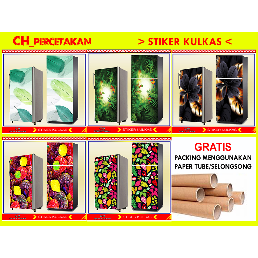 STIKER KULKAS 1PINTU, STIKER KULKAS 2PINTU, WALLPAPER KULKAS