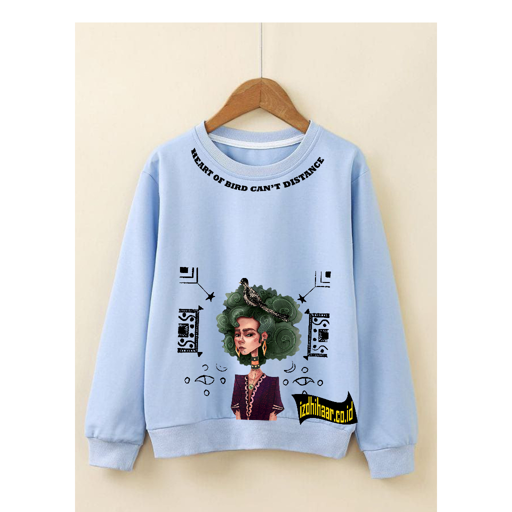 Sweater Crewneck Pria Wanita HEART OF BIRD Switer Cowok Cewek Sweatshirt Premium Distro