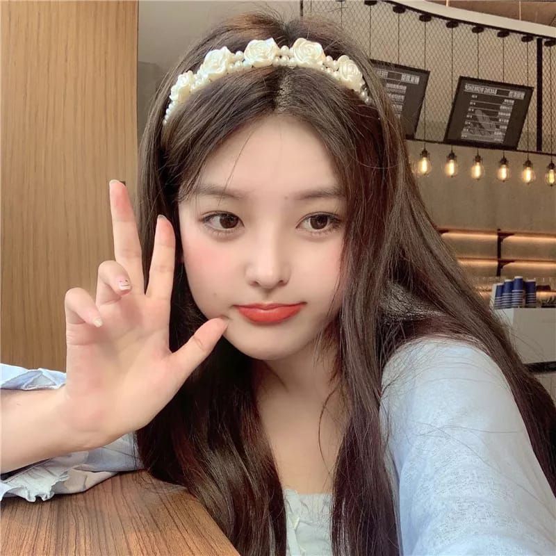 COD Bando Mutiara Viral Mawar Double Cantik Korean Style
