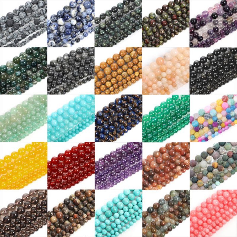 Manik Bahan Craft Batu Alam 10mm Bulat Giok Burma