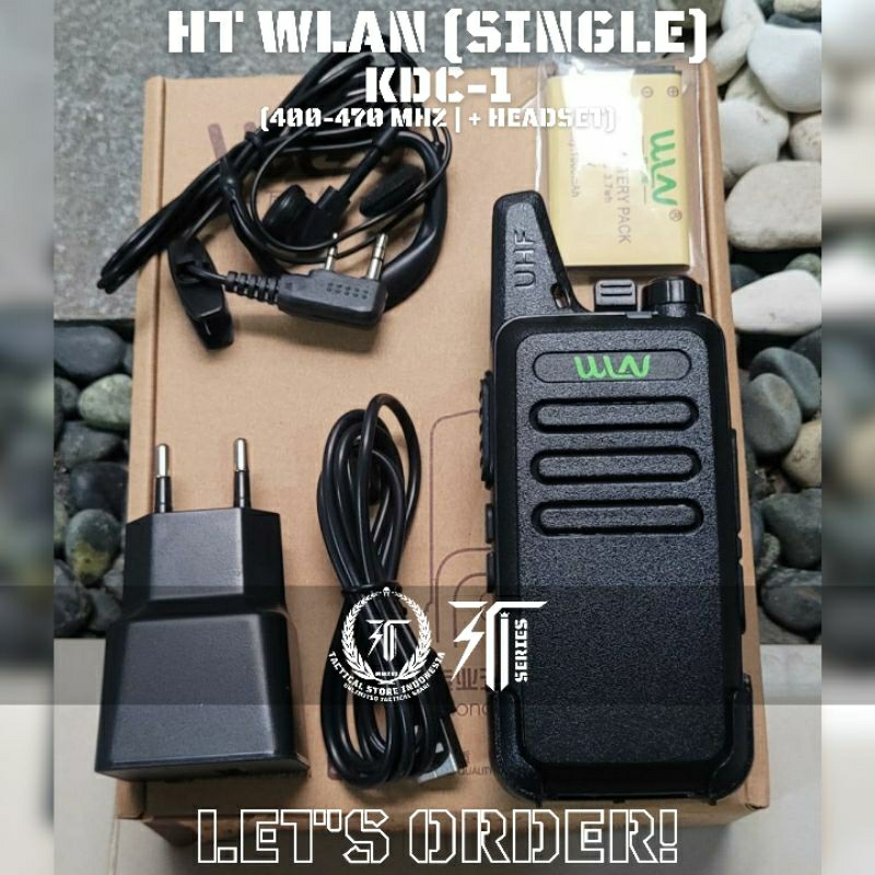 HT WLAN / HANDY TALKIE WLN KD C-1 SINGLE + BONUS HEADSET HT - HITAM